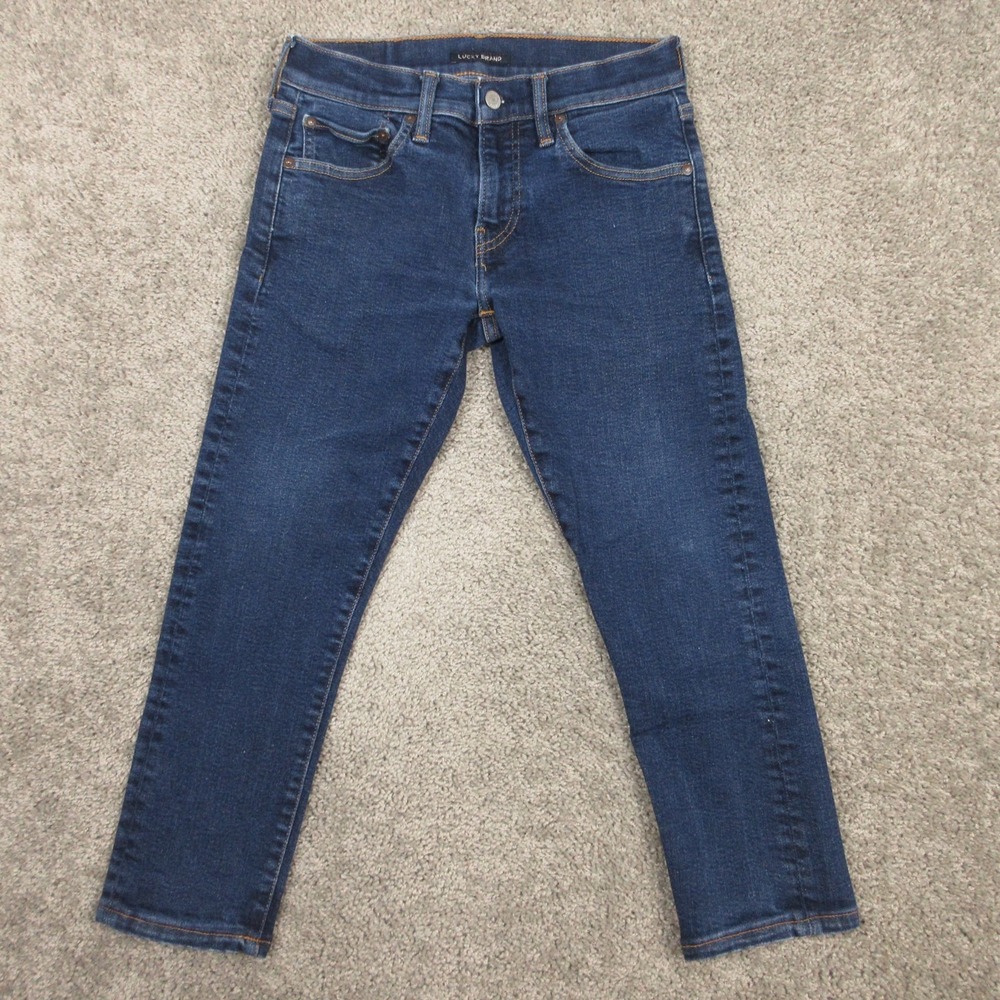Lucky Brand Jeans Boys 28x23 Blue 121 Slim Straight Dark Wash Faded Denim‎ Pants